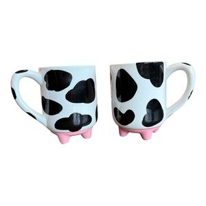 Cow Print Ceramic Mugs - Black and White